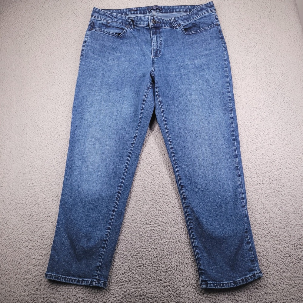 TALBOTS Factory Jeans Size 18W Boyfriend Simply Flattering Ocean Blue Wash